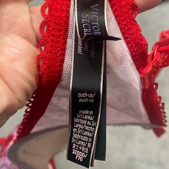 New! Victoria’s Secret Very Sexy Lilac Red Rosebud Dot Push-Up Bra 4761 - Picture 6 of 11